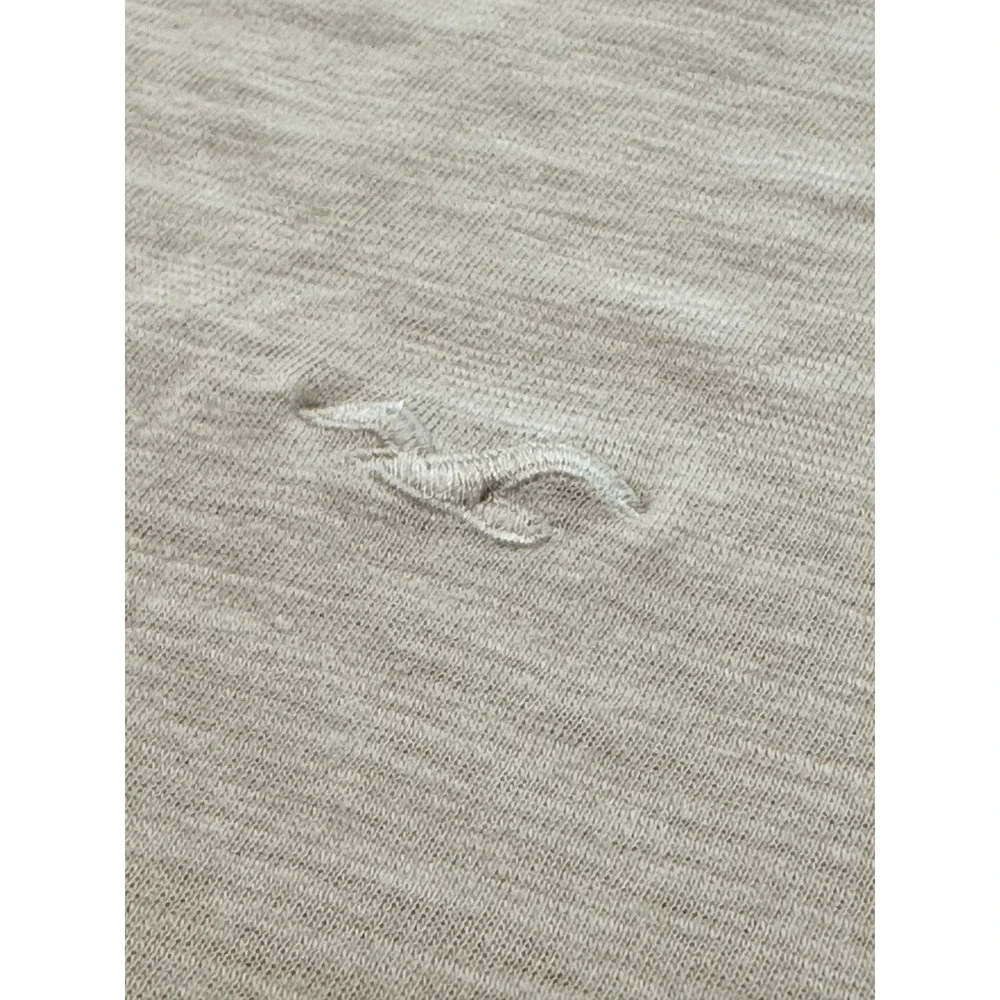 Hollister California Men's Size Large Tan Heathered Logo T Shirt Cotton - Picture 4 of 8